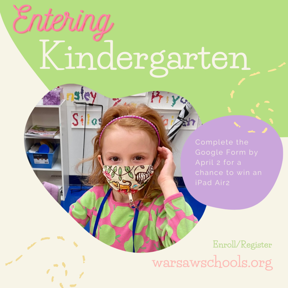 Reminder to Complete Kindergarten Information before April 2