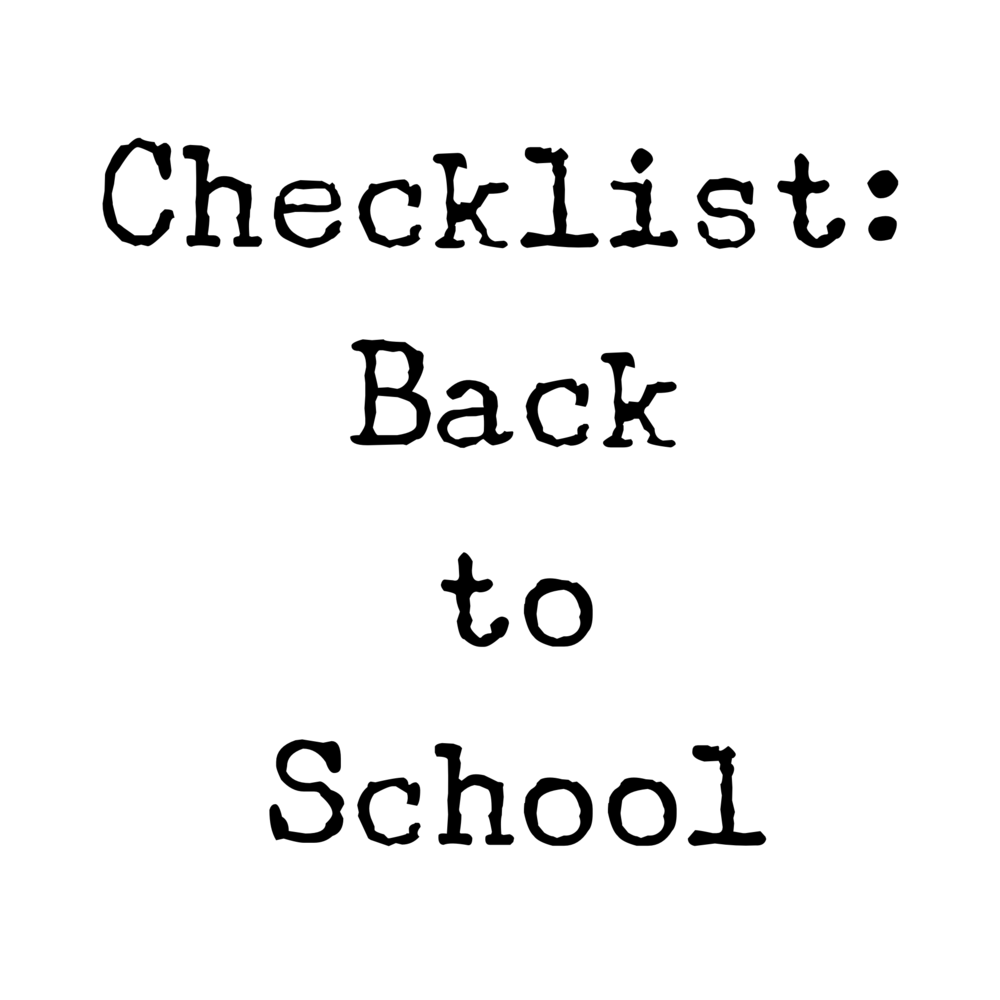Back to School Checklist 
