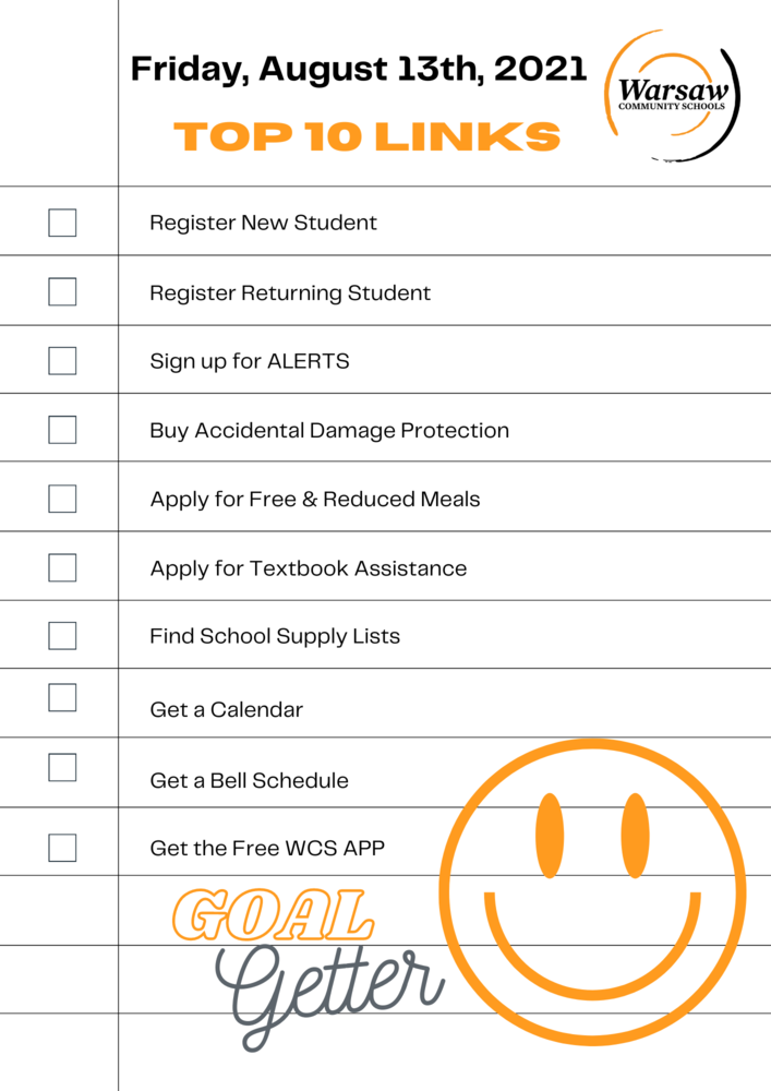 WCS Back to School: : Top 10 Links