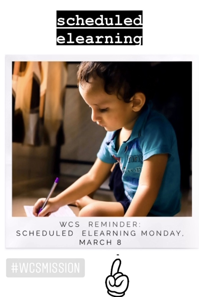 Scheduled eLearning: Monday, March 8