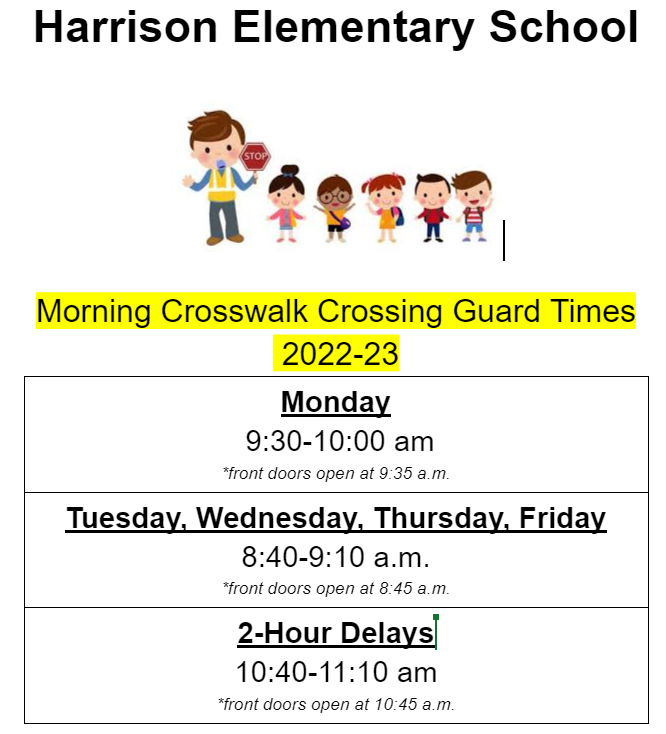 AM Crossing Guard Times