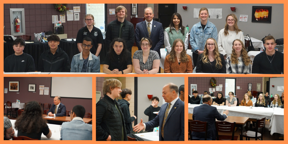Photo Provided: Tony Denhart with Roundtable Students from Warsaw, Wawasee and Whitko