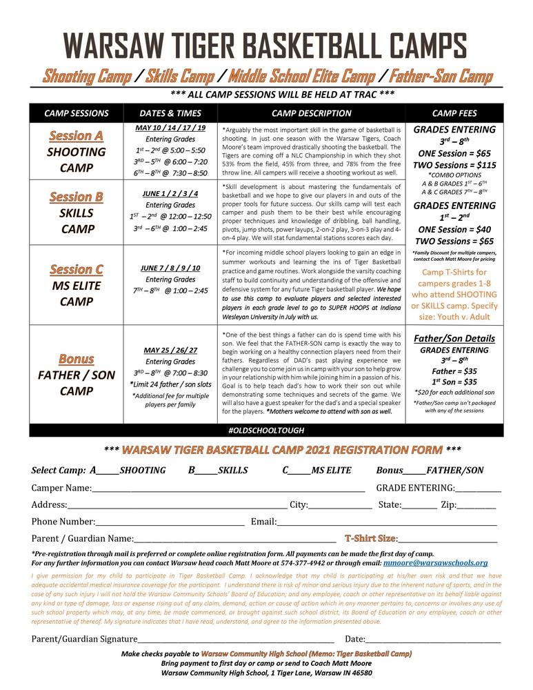 Warsaw Tiger Basketball Camps: Sign Up Today!