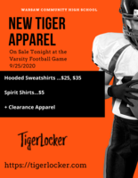 New Tiger Apparel - Tonight at the Varsity Football Game!