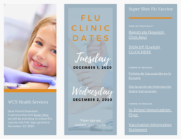 WCS Announce Flu Shot Dates & Sign Up Links