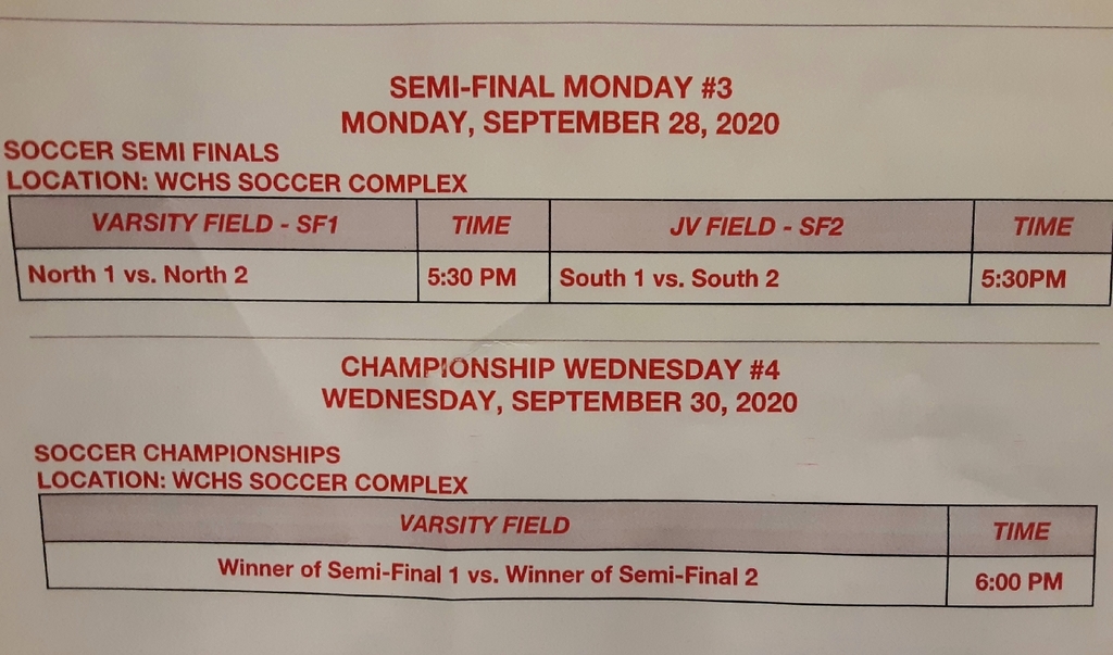 updated soccer schedule 