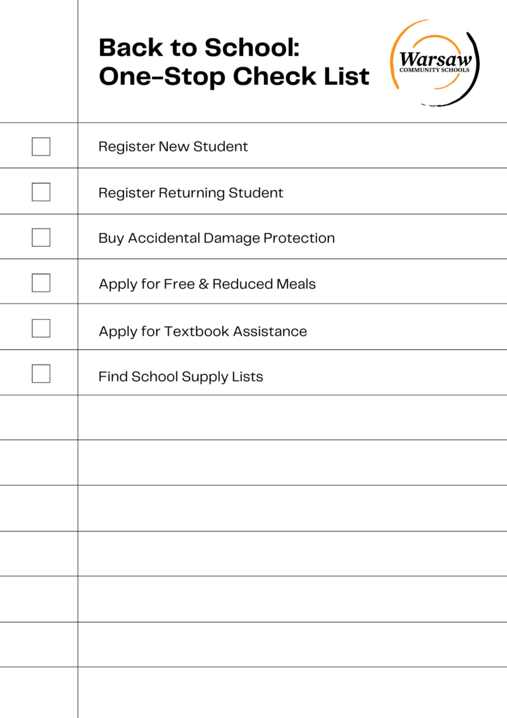 Back to School Checklist