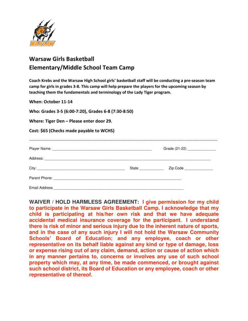 Girls Basketball Team Camp