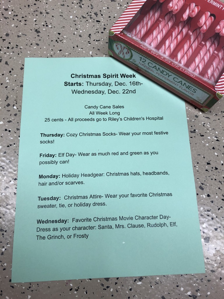 Christmas Spirit week/ candy cane sales