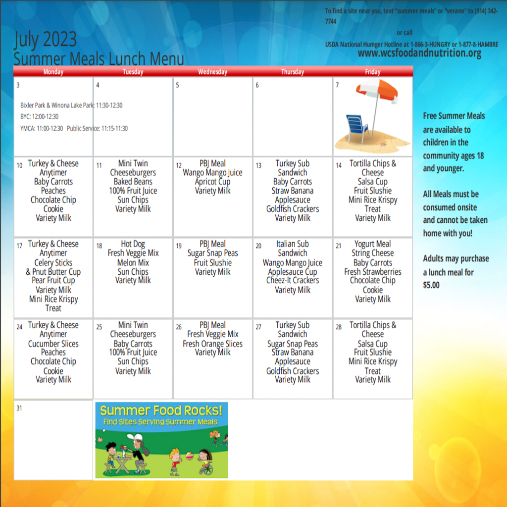 July Menu