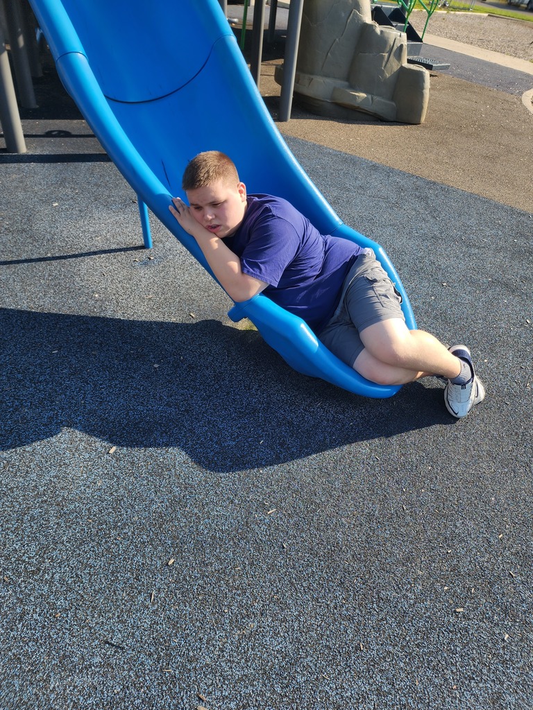 Student on slide